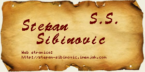 Stepan Sibinović vizit kartica